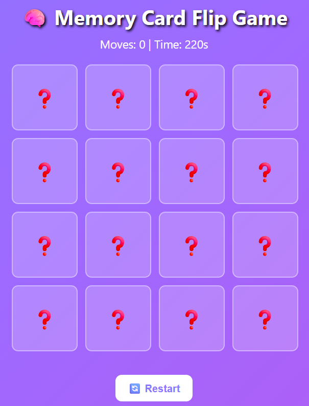 memory card flip game